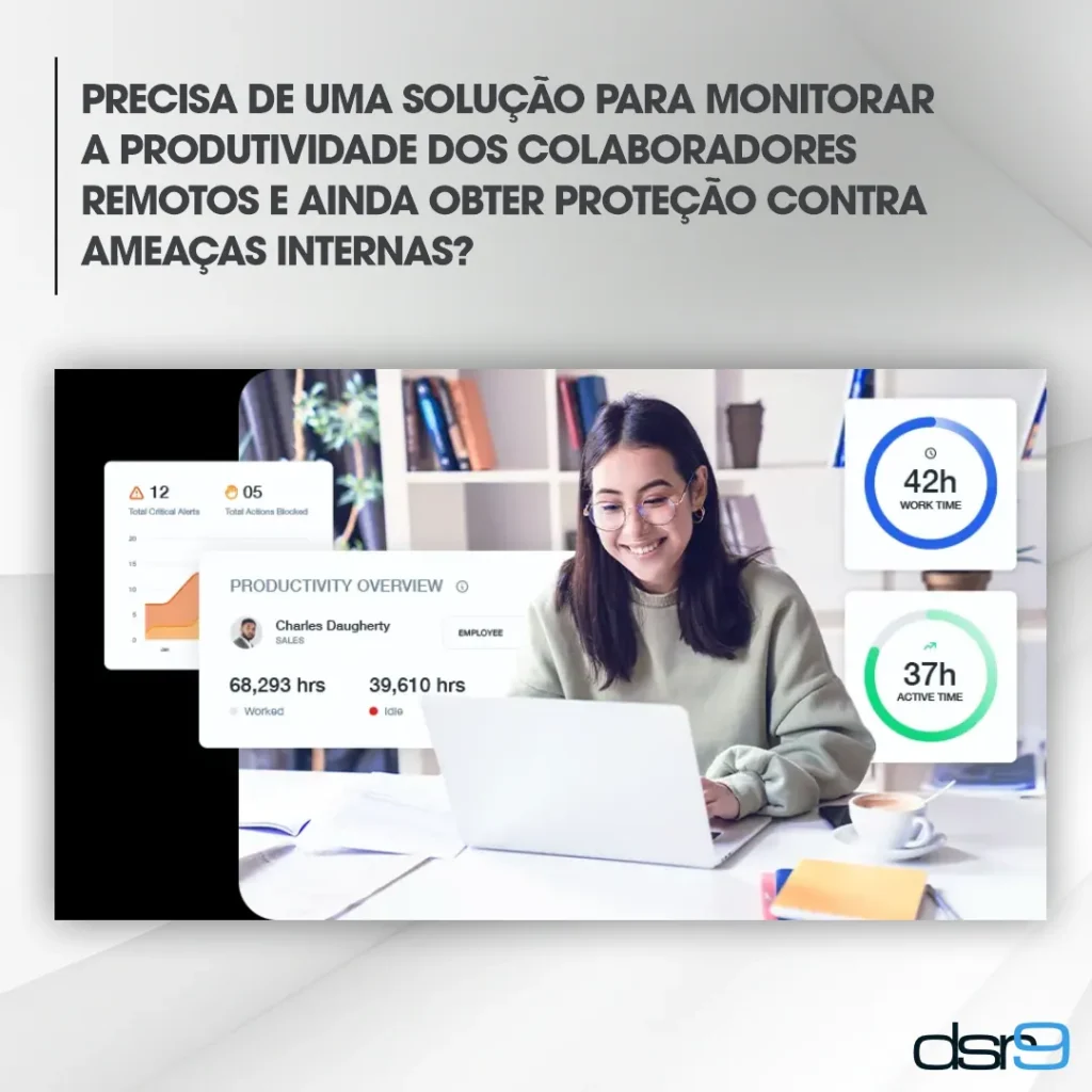 Precisa de uma solução para monitorar a produtividade dos colaboradores remotos e ainda obter proteção contra ameaças internas?